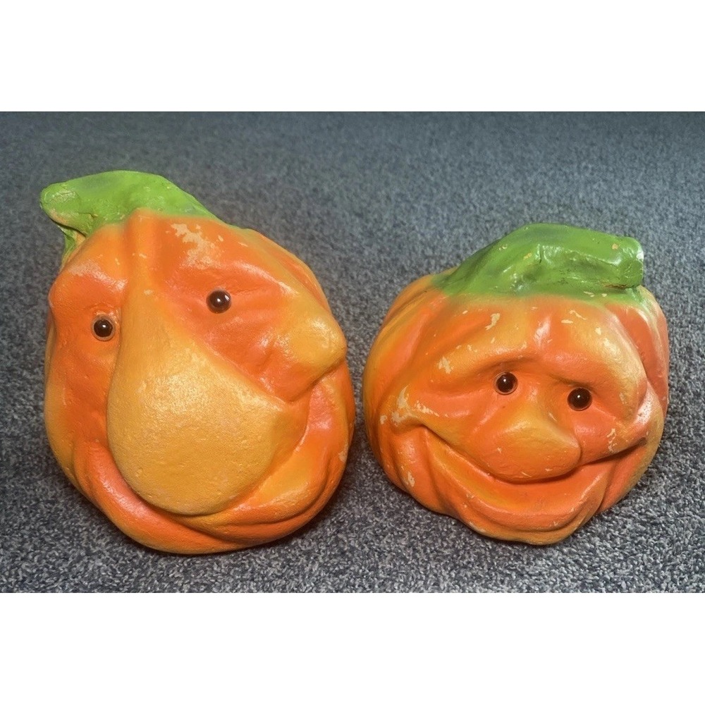 EMPIRE 1998 Pumpkin Patch People Jack O Lantern Foam Funny Face Pumpkin -2 Total